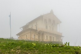 Mittenwald-6 Jadghaus Schachen - leider war alles im Nebel und kein Ausblick.