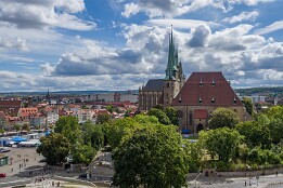 Erfurt-9 Blick von der Festung zur St. Severi-Kirche und zum Dom