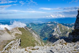 Blick vom Säntis zum Seealpsee