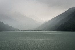 Schweiz2016-39 Rückfahrt im Sommerregen - Lago di Poschiavo